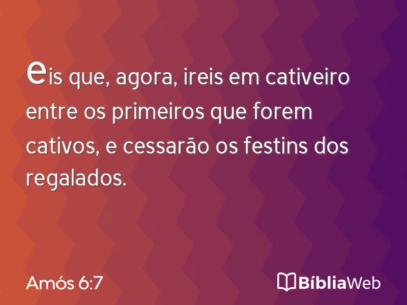 Amós 6:7 em imagem para compartilhar