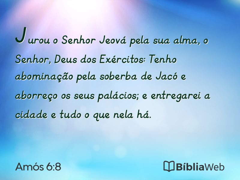 Amós 6:8 em imagem para compartilhar