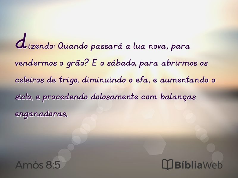 Amós 8:5 em imagem para compartilhar