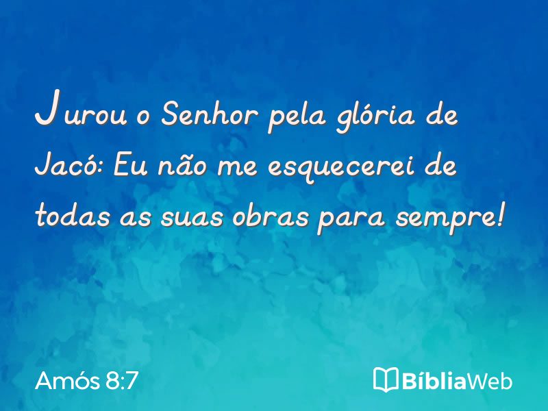 Amós 8:7 em imagem para compartilhar