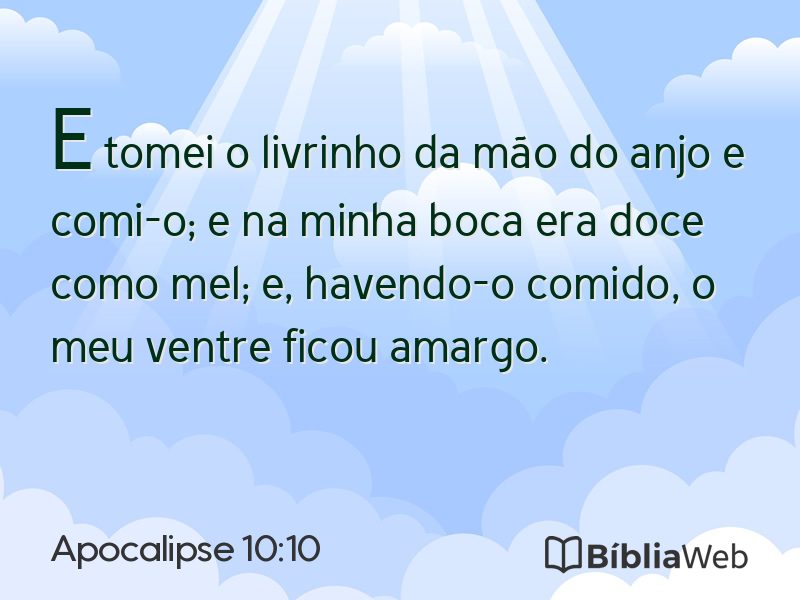 Apocalipse 10:10 em imagem para compartilhar