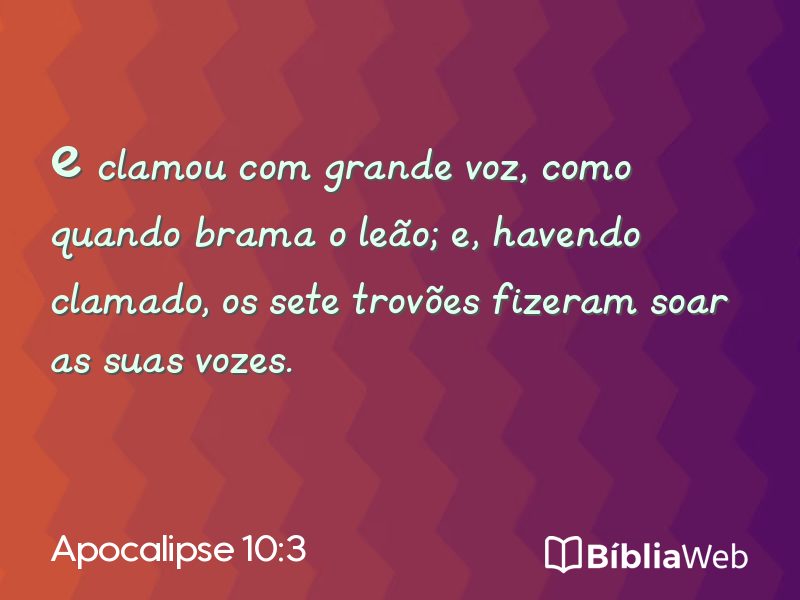 Apocalipse 10:3 em imagem para compartilhar