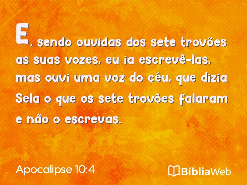Apocalipse 10:4 em imagem para compartilhar