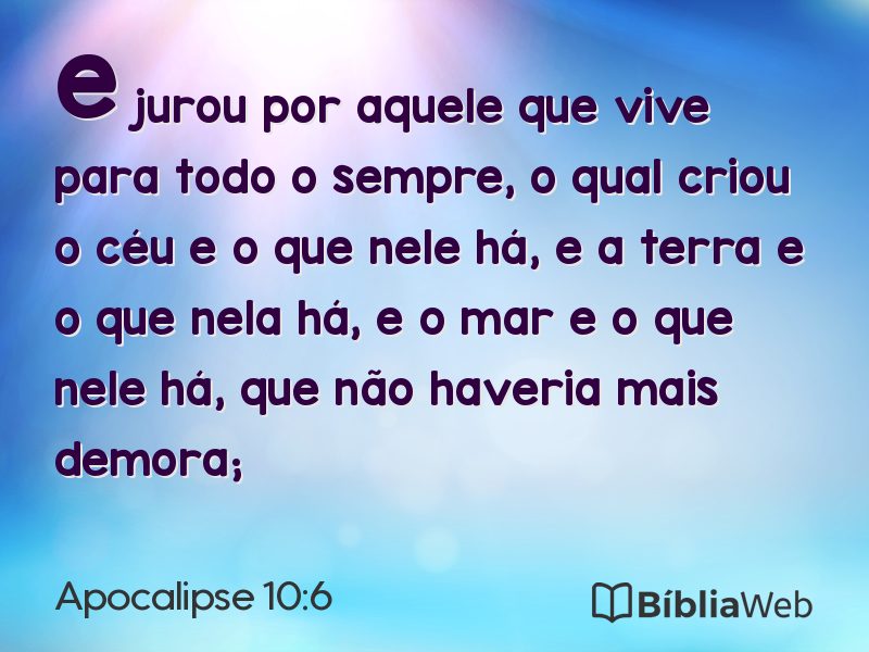 Apocalipse 10:6 em imagem para compartilhar