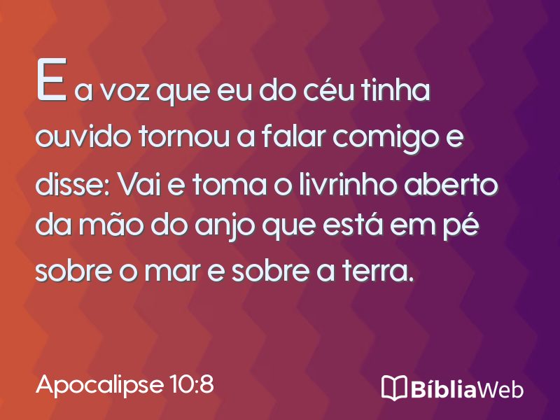 Apocalipse 10:8 em imagem para compartilhar