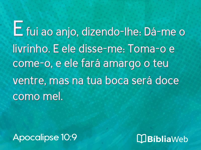 Apocalipse 10:9 em imagem para compartilhar