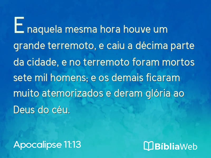 Apocalipse 11:13 em imagem para compartilhar