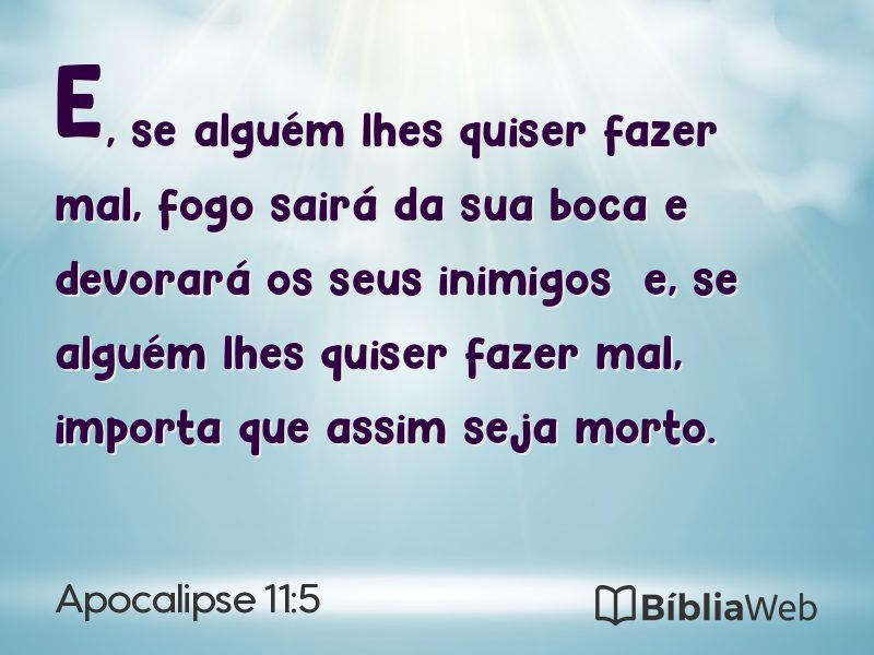 Apocalipse 11:5 em imagem para compartilhar