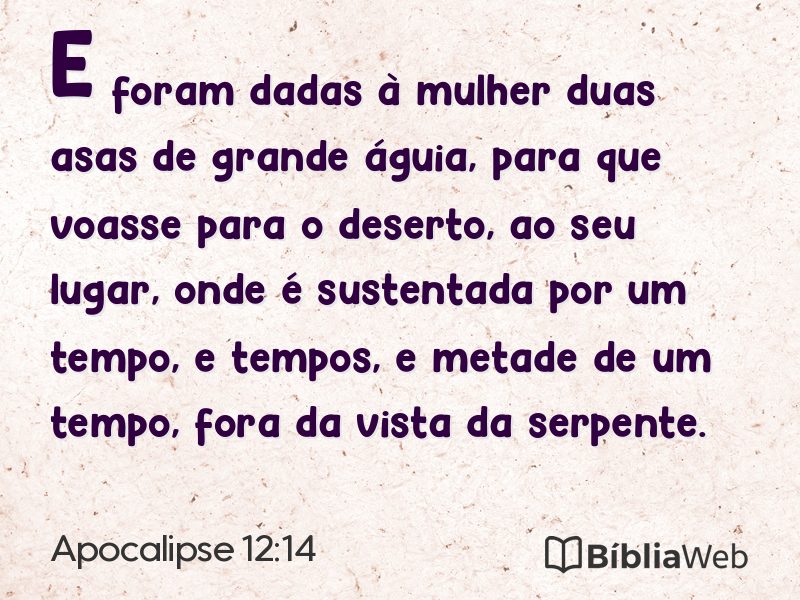 Apocalipse 12:14 em imagem para compartilhar