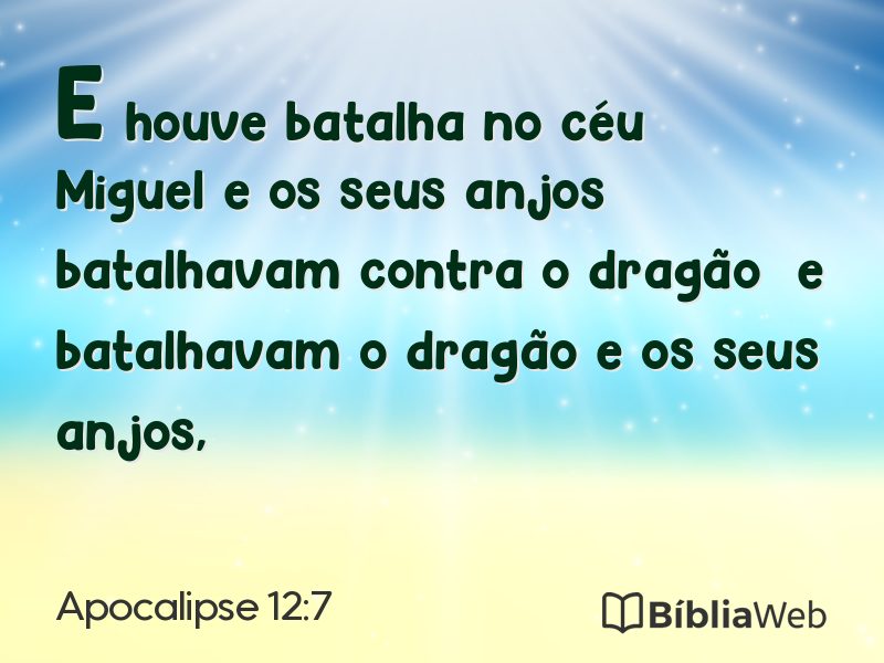 Apocalipse 12:7 em imagem para compartilhar