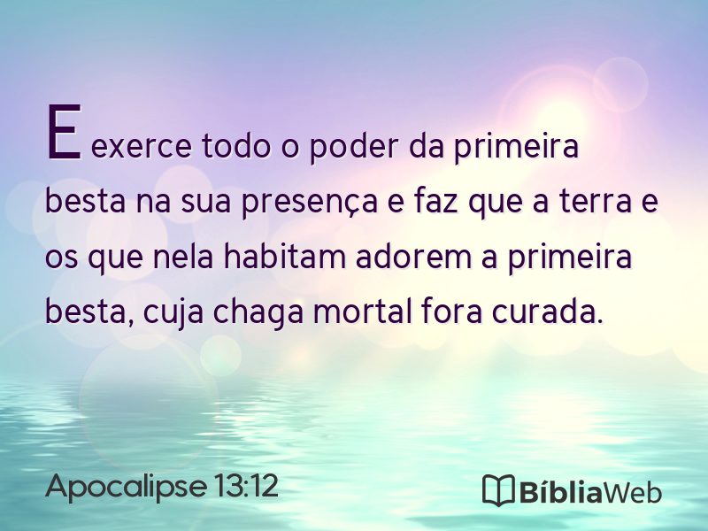 Apocalipse 13:12 em imagem para compartilhar