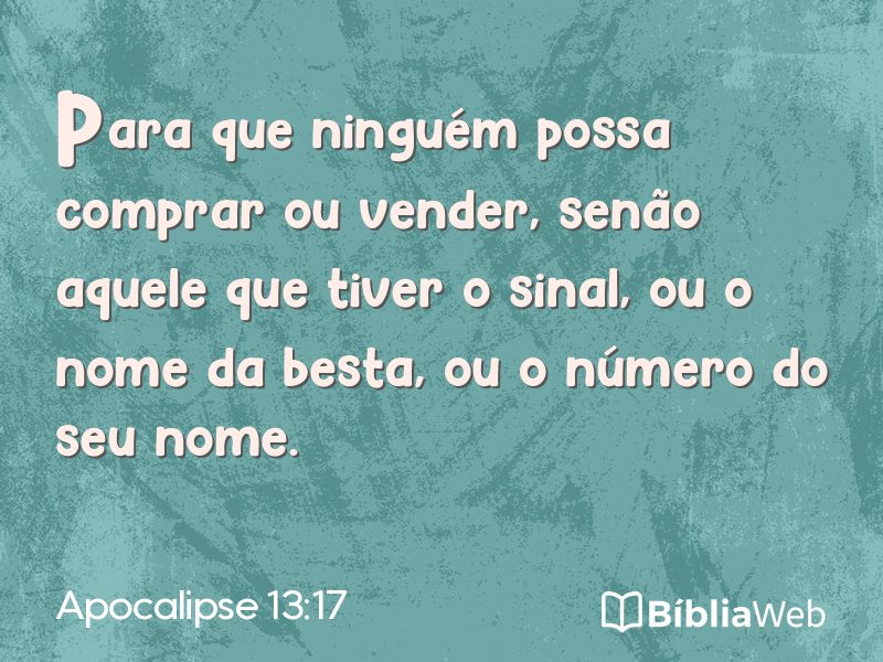 Apocalipse 13:17 em imagem para compartilhar