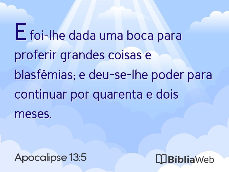 Apocalipse 13:5 em imagem para compartilhar