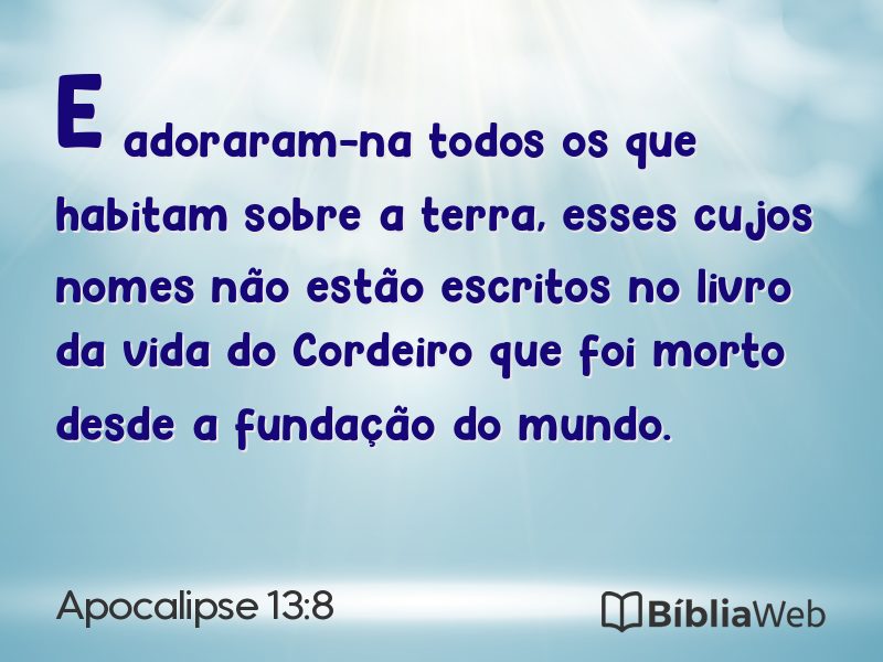 Apocalipse 13:8 em imagem para compartilhar