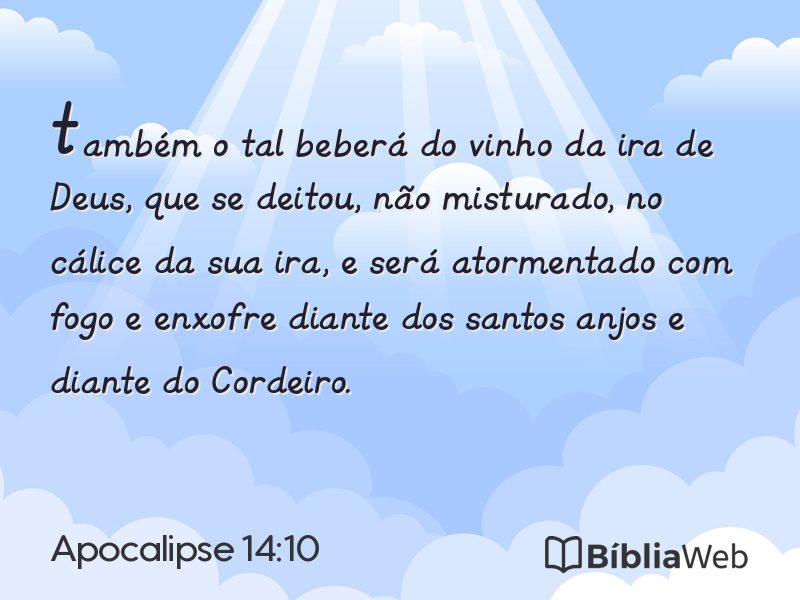 Apocalipse 14:10 em imagem para compartilhar