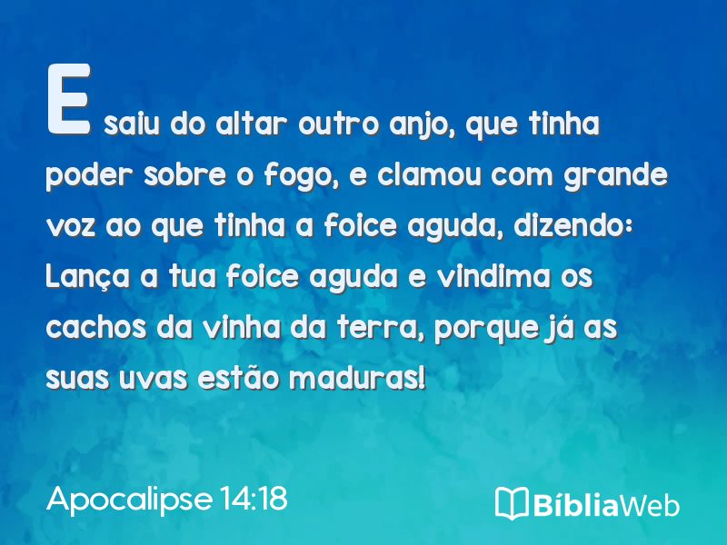 Apocalipse 14:18 em imagem para compartilhar