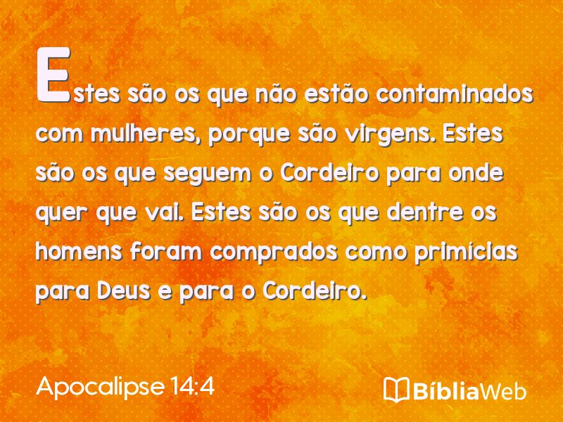 Apocalipse 14:4 em imagem para compartilhar
