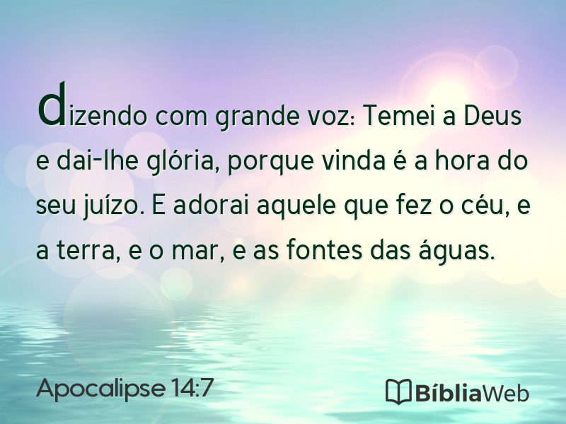 Apocalipse 14:7 em imagem para compartilhar