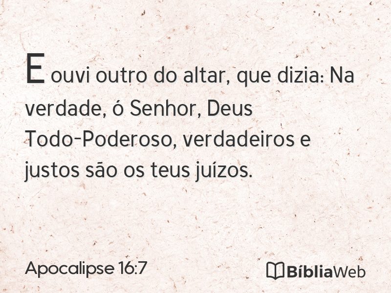 Apocalipse 16:7 em imagem para compartilhar