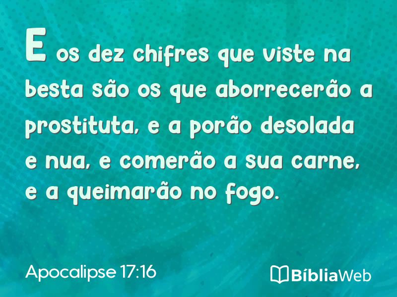 Apocalipse 17:16 em imagem para compartilhar