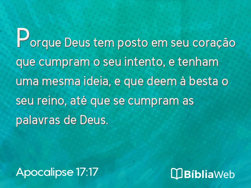 Apocalipse 17:17 em imagem para compartilhar