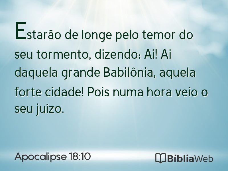 Apocalipse 18:10 em imagem para compartilhar