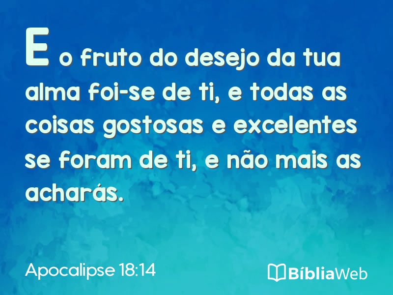 Apocalipse 18:14 em imagem para compartilhar