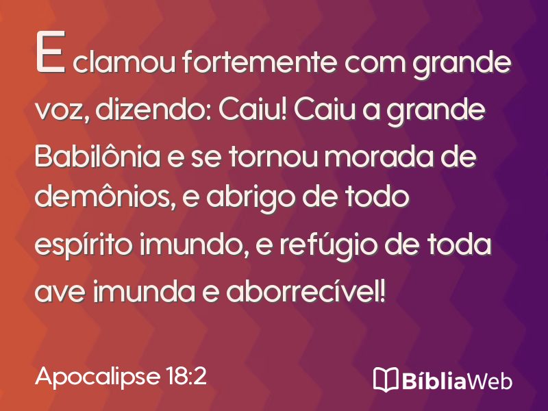 Apocalipse 18:2 em imagem para compartilhar