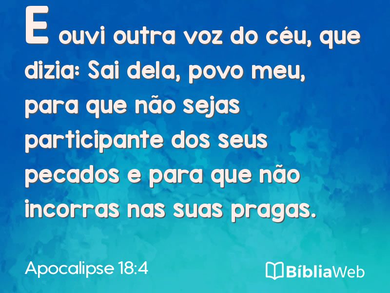 Apocalipse 18:4 em imagem para compartilhar