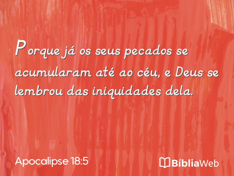 Apocalipse 18:5 em imagem para compartilhar