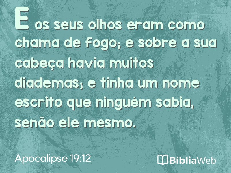 Apocalipse 19:12 em imagem para compartilhar