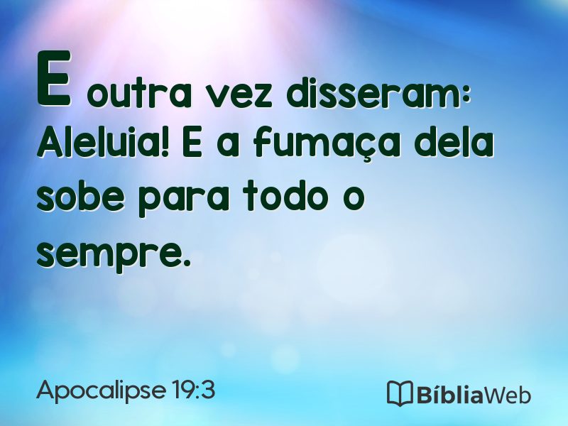 Apocalipse 19:3 em imagem para compartilhar