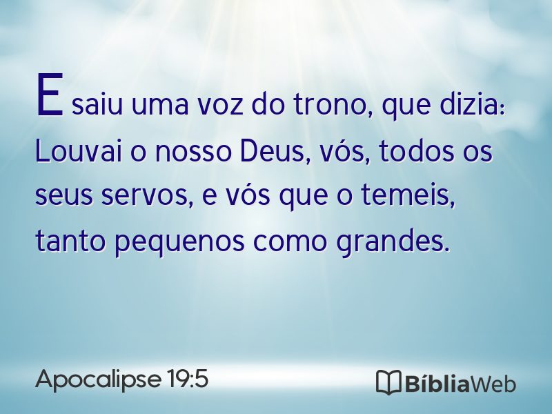 Apocalipse 19:5 em imagem para compartilhar