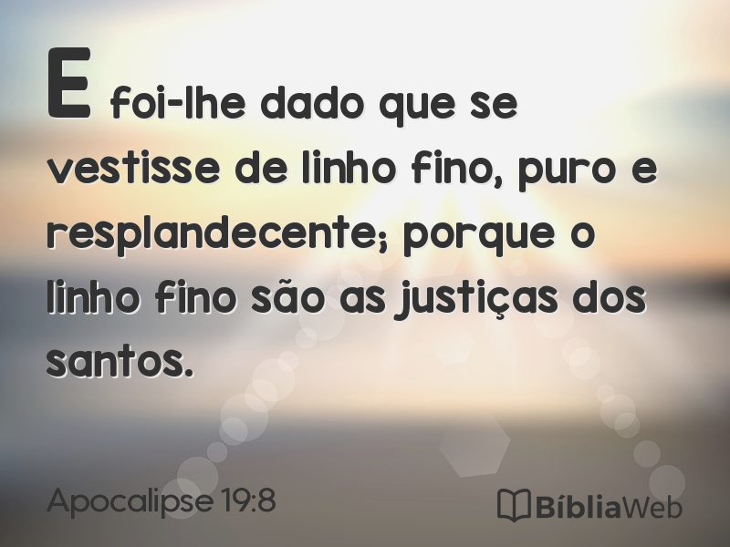 Apocalipse 19:8 em imagem para compartilhar