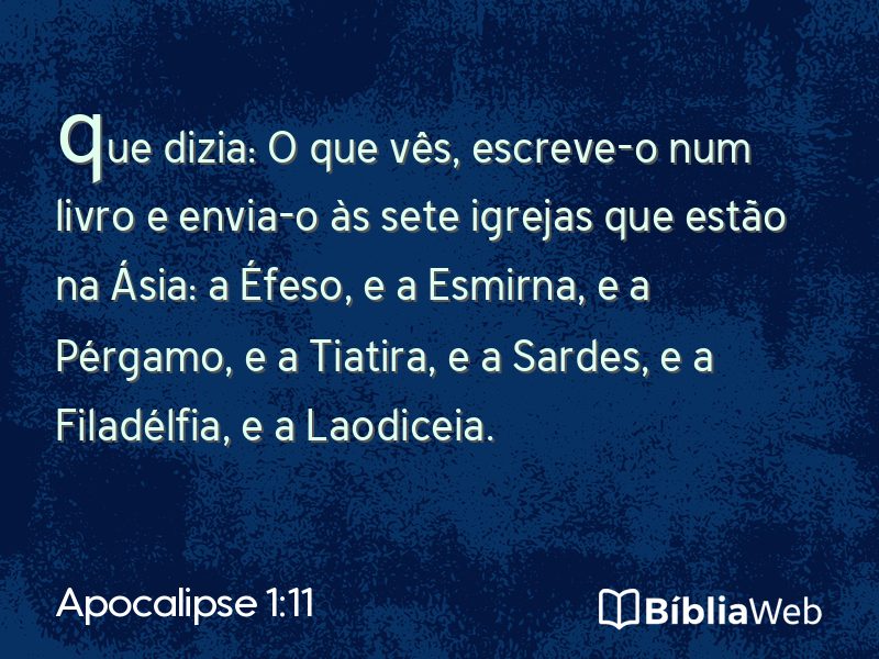 Apocalipse 1:11 em imagem para compartilhar