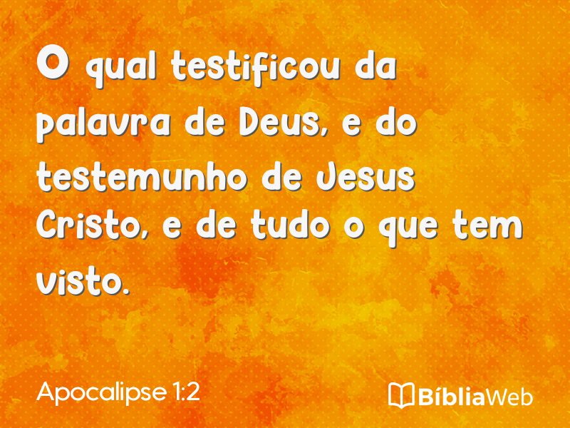 Apocalipse 1:2 em imagem para compartilhar