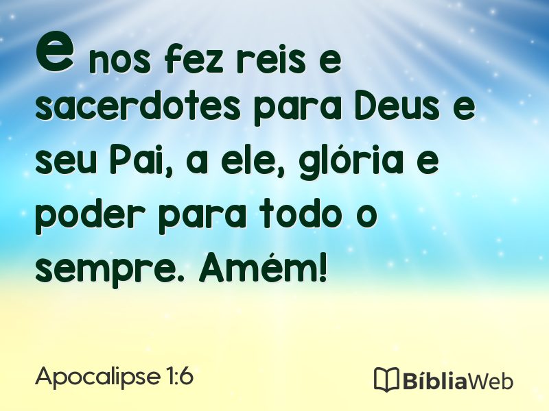 Apocalipse 1:6 em imagem para compartilhar