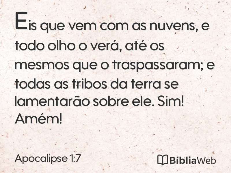 Apocalipse 1:7 em imagem para compartilhar