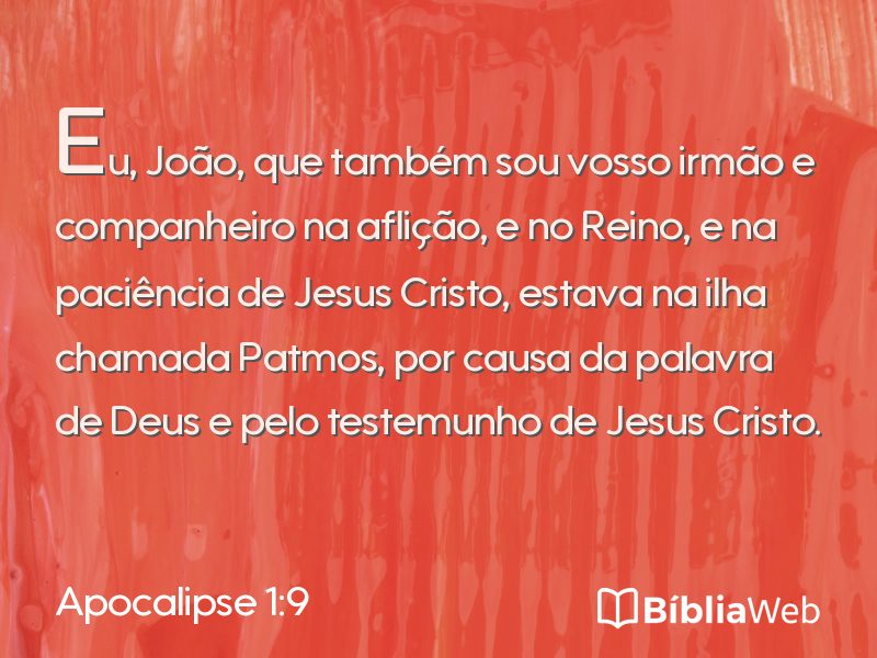 Apocalipse 1:9 em imagem para compartilhar