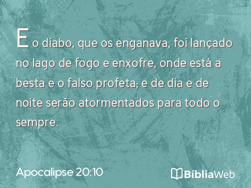 Apocalipse 20:10 em imagem para compartilhar