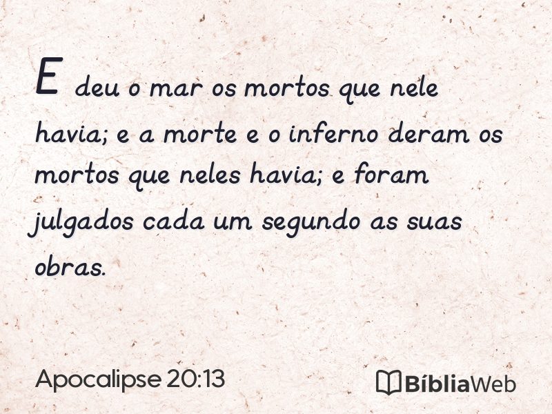 Apocalipse 20:13 em imagem para compartilhar