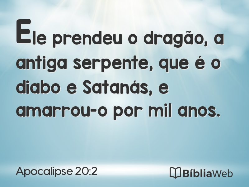 Apocalipse 20:2 em imagem para compartilhar