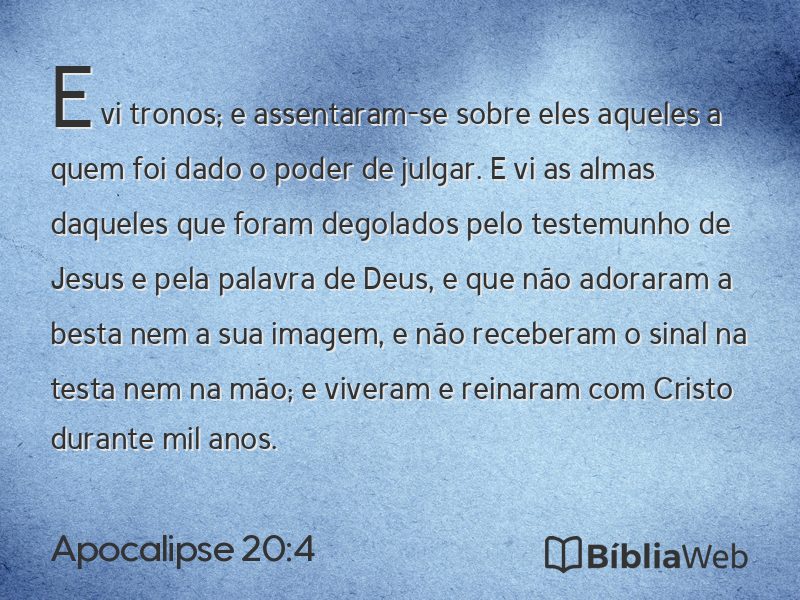 Apocalipse 20:4 em imagem para compartilhar