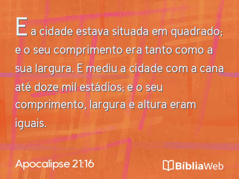 Apocalipse 21:16 em imagem para compartilhar