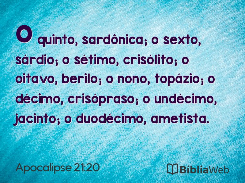 Apocalipse 21:20 em imagem para compartilhar