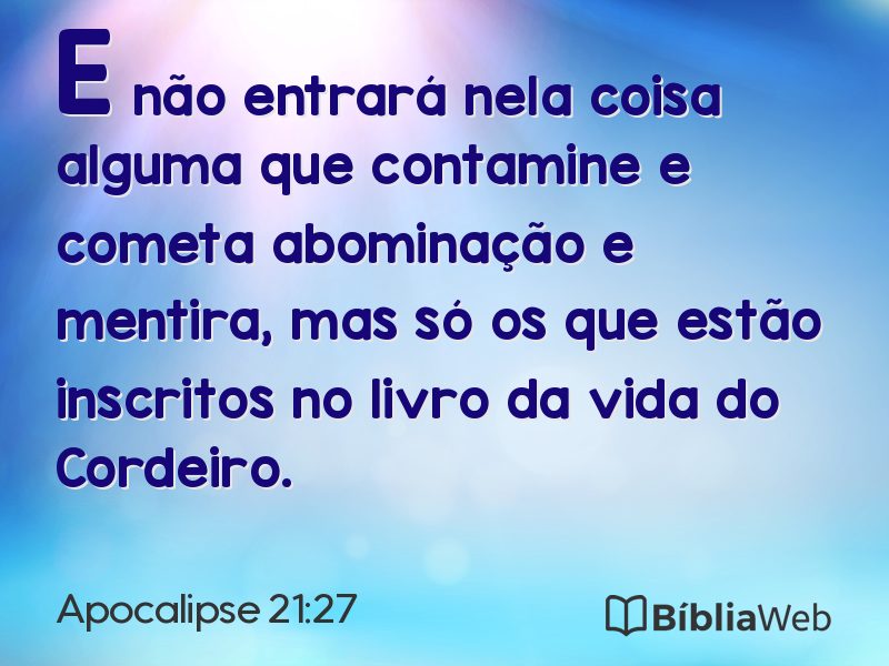 Apocalipse 21:27 em imagem para compartilhar