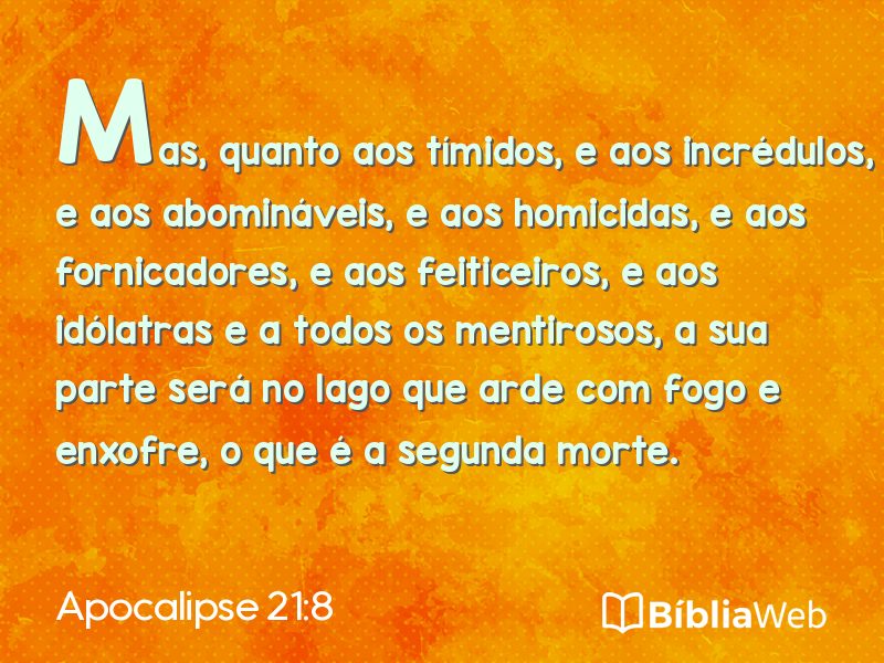 Apocalipse 21:8 em imagem para compartilhar