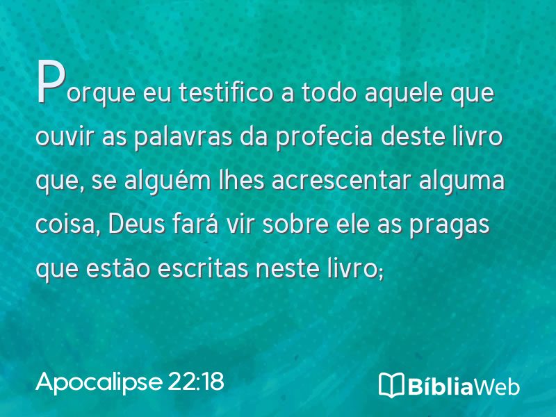 Apocalipse 22:18 em imagem para compartilhar