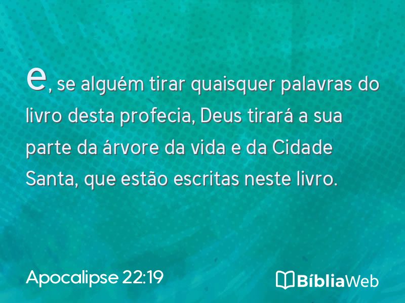 Apocalipse 22:19 em imagem para compartilhar