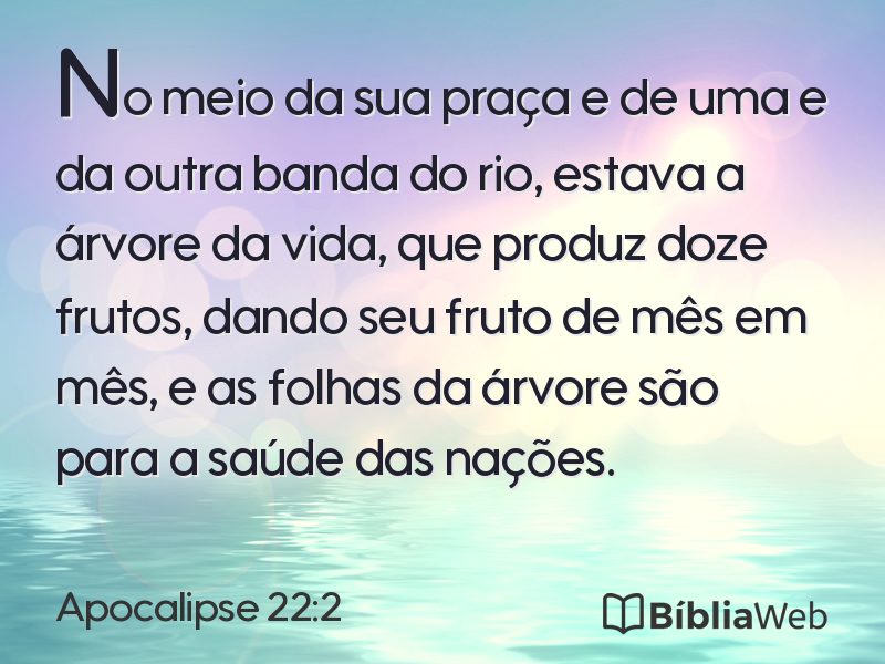 Apocalipse 22:2 em imagem para compartilhar